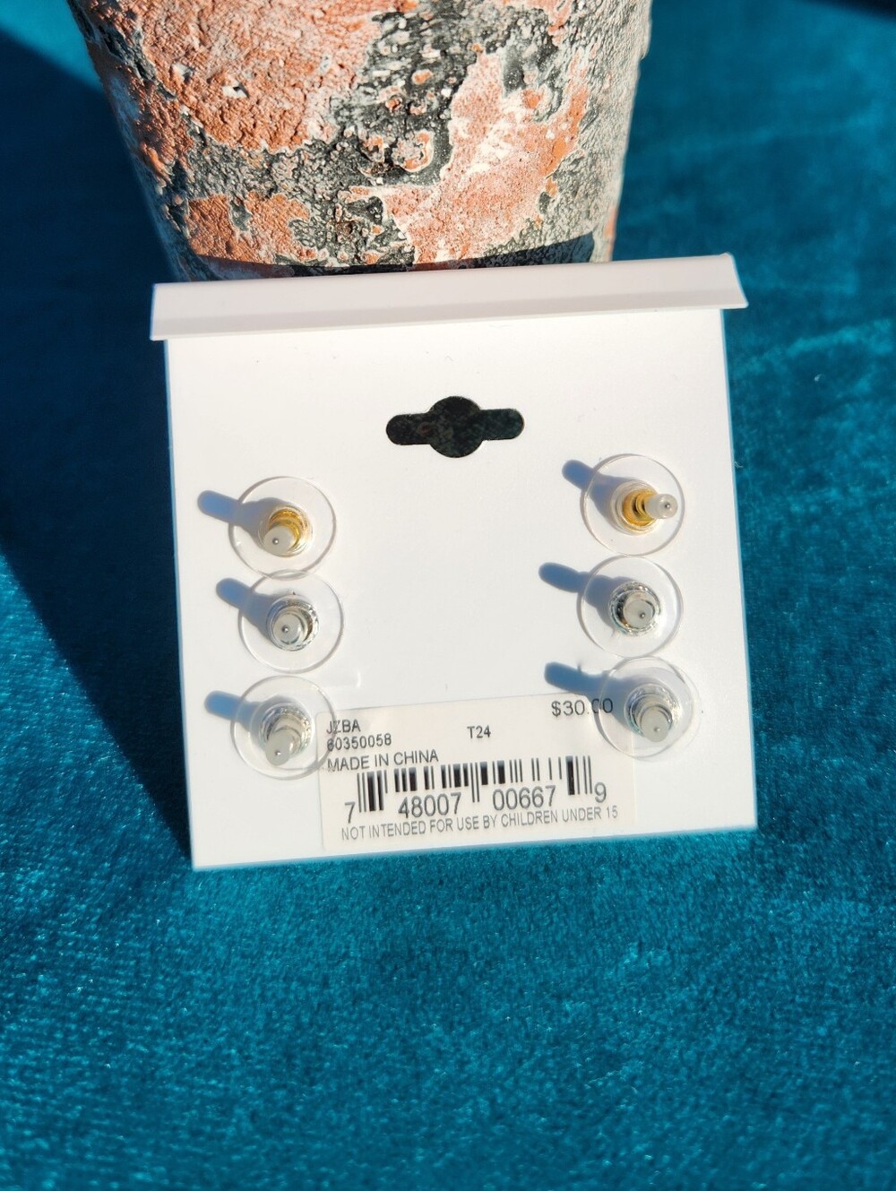 Anne Klein Set Of Three Stud Earrings  New - Picture 3 of 3